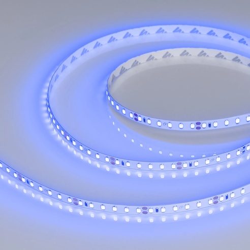 Лента светодиодная RT-A120-8mm 24V Blue (9.6 W/m, IP20, 2835, 5m) (Arlight, 9.6 Вт/м, IP20)