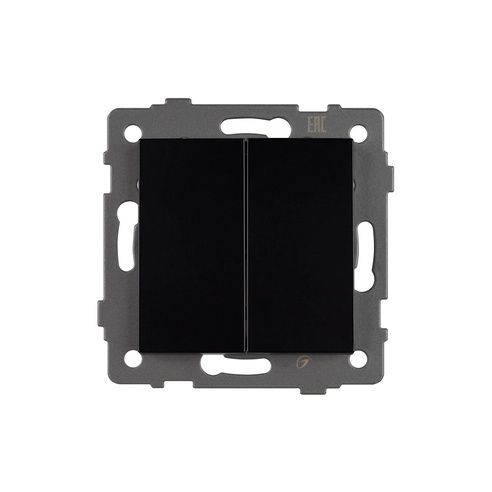 Механизм выключателя двухклавишный самовозвратный SWT-MKR2-PL-BK-V (250V, 10A) (Arlight, -)