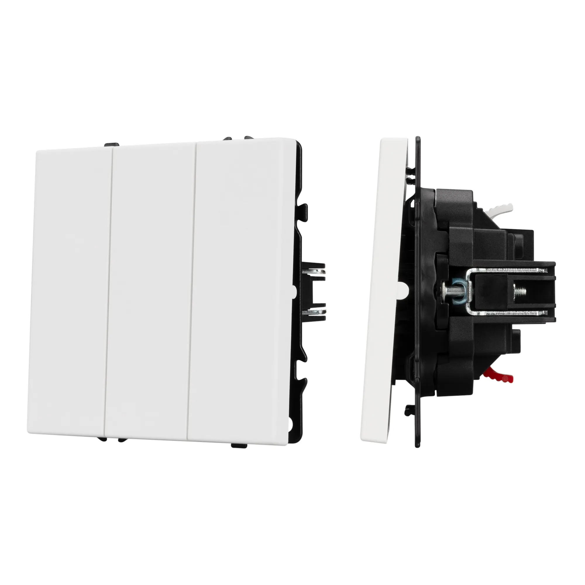 Механизм выключателя трехклавишный непроходной SWT-NOBE-MK03-SFPL-WH (230V, 10A) (Arlight, Белый кварц) - изображение товара