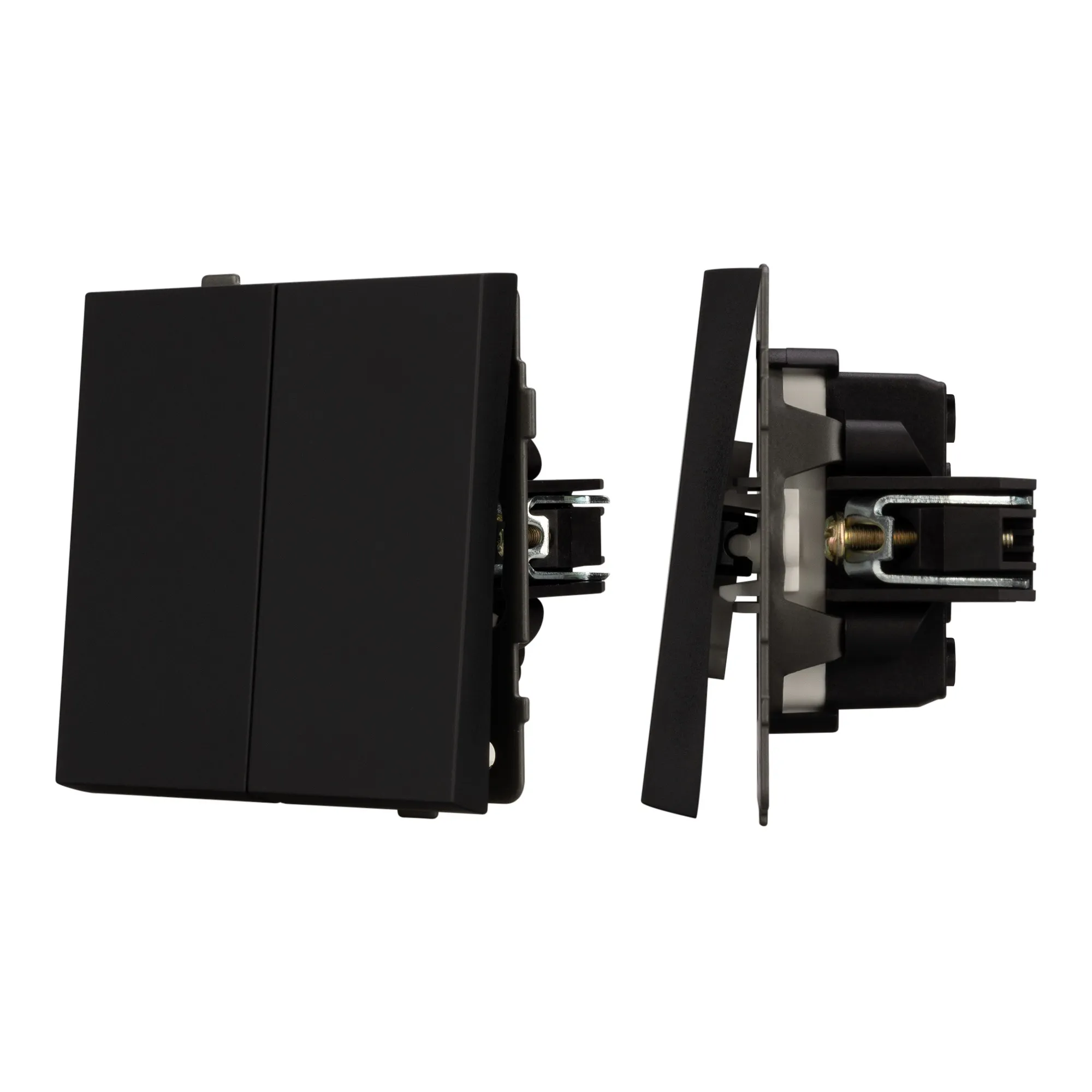 Механизм выключателя двухклавишный проходной SWT-TENDO-MKP2-SFPL-BK (230V, 10A) (Arlight, -)